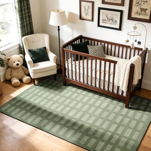5'x7', Ultra Soft Rug for Kids Room | Color Sage Green