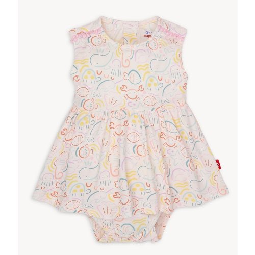 Magnetic Me Baby Girls So-Fish-Ticated Sleeveless Skirted Bodysuit Dress