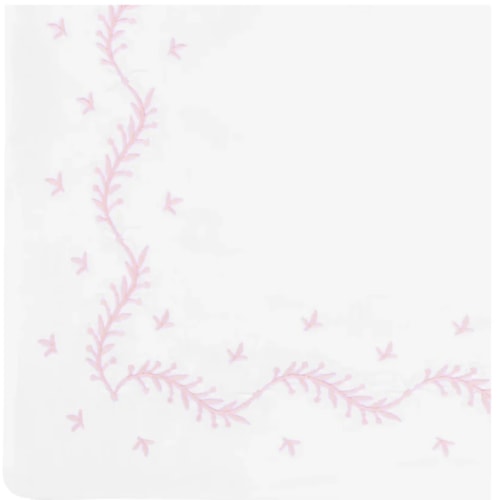 Embroidered Crib Sheet in Blush | Over The Moon