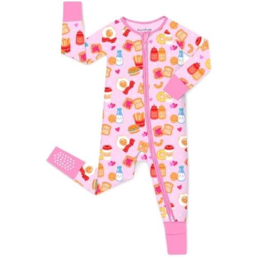 babee Reshinee Viscose derived from bamboo Baby Pajamas Convertible Footie Sleepers for Baby Girl 2-Way Zipper Onesies 0-24M