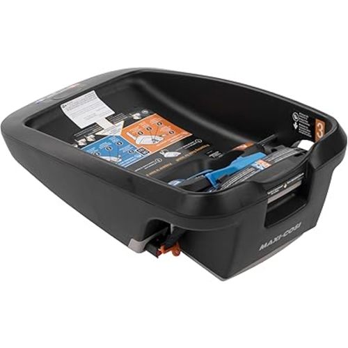 Maxi Cosi Mico Infant Car Seat Base - Compatible with All Mico Infant Car Seats, Adjustable, Anti-Rotation Stability Leg, Integrated Belt Lockoff, Self-Retracting One-Click UAS System, Black