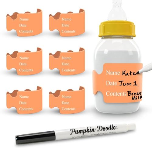 Pumpkin Doodle The Original Write and Reuse Baby Bottle Labels for Daycare