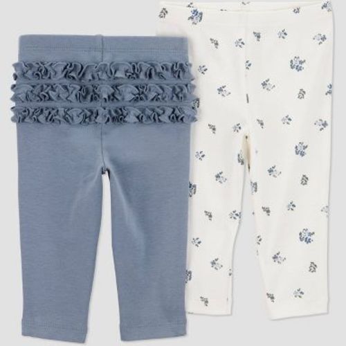 Carter's Just One You® Baby Girls' 2pk Floral Ruffle Pants - Blue Newborn