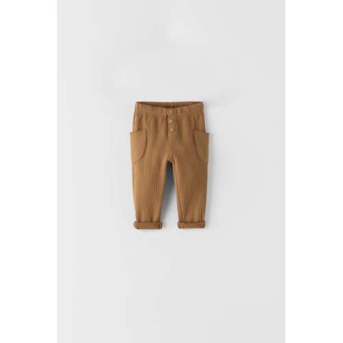 12-18 Mos BASICSRIBBED BUTTON PANTS