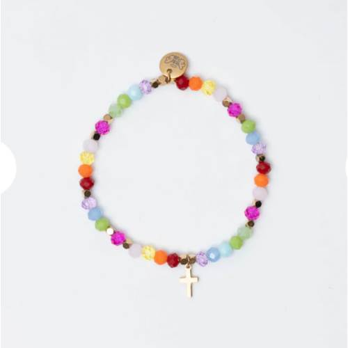 Gold Cross Charm Rose Bracelet – Holy Pals