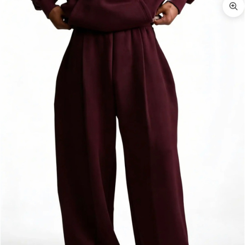 Y33 Designer Pleated Organic Sweatpants — 520GSM, Baggy Oversized, Maroon
