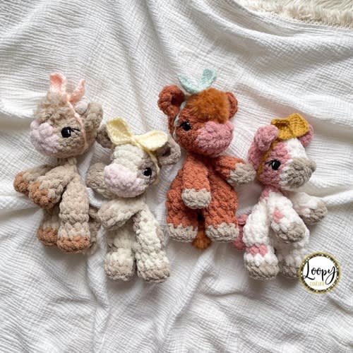 Crochet Baby Calf Lovey | Highland Cow | Mini Plush Snuggler