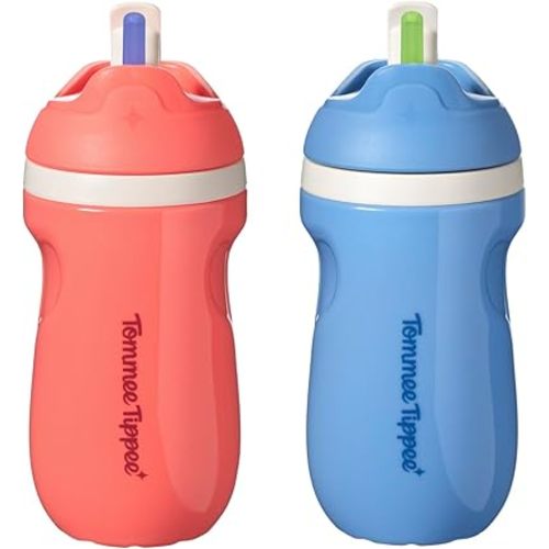Tommee Tippee Toddler Straw Cup, Sporty, 1-3 Years, Spill-Proof, 9oz