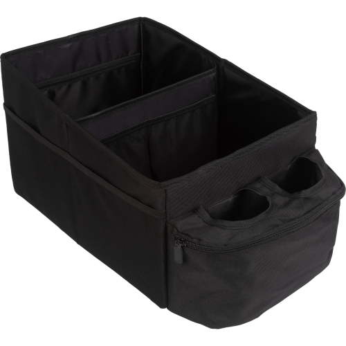 Stalwart Backseat Car Organizer - Collapsible Car Storage Box with Cupholders and Partitions for Front or Back Seat, Road Trip Essentials