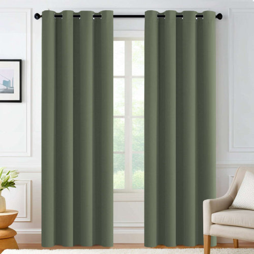 Latitude Run® Blackout Curtains for Bedroom/Living Room 2 Panels Set - Thermal Insulated Room Darkening Grommet Top Curtains & Reviews | Wayfair
