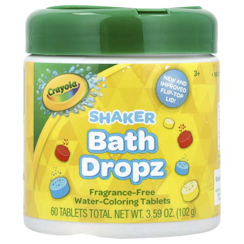 Crayola Bath Dropz Color Tablets for Kids & Toddlers, 60 Count, 3.59 OZ