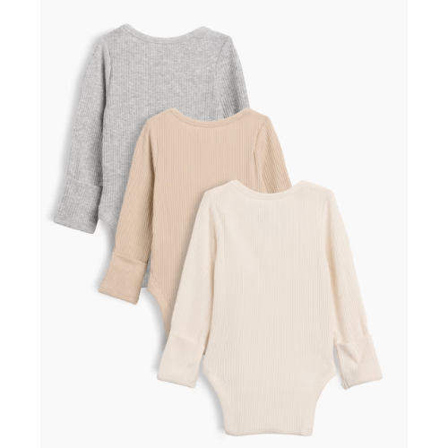 Gap Baby First Favorites TinyRib Bodysuit (3-Pack) - Neutral Beige