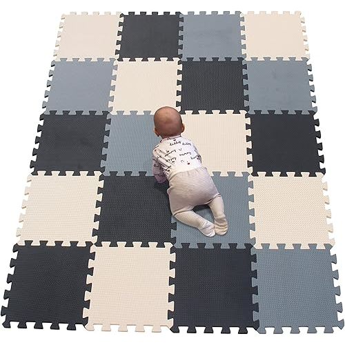 YIMINYUER® 20 Tiles (30cm×30cm×1cm Each Tile) Baby Soft Puzzle Play Mats, Kids Thick EVA Foam Floor, Toddlers & Children's Soft Interlocking Mat R04R10R12G301020