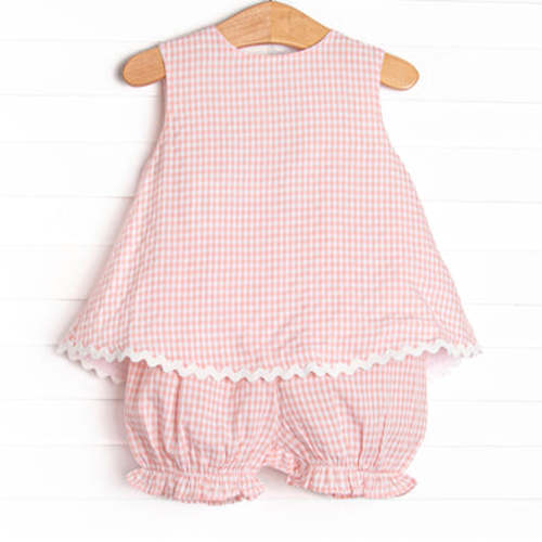Stevie Gingham Bloomer Set, Pink – Stitchy Fish