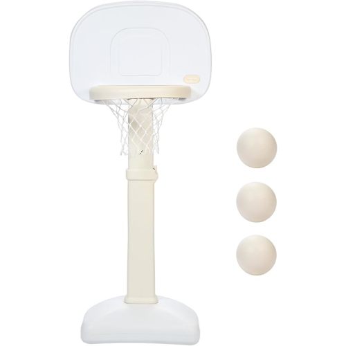 Little Tikes Cloud Collection - TotSports Easy Score Basketball Set w/ 3 Balls – White