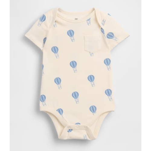Baby Organic Cotton Print Bodysuit- Hot Air Balloon- GAP-