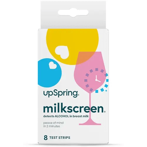 Upspring Milkscreen Test Strips to Detect Alcohol in Breast Milk - 2 Minutes with Results, FSA/HSA Eligible, at-Home Test for Breastfeeding Moms, Simple Breast Milk Alcohol Dip Test, 8 Test Strips