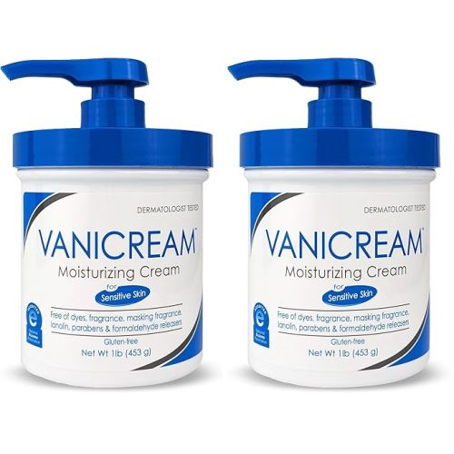 Vanicream Moisturizing Skin Cream with Pump Dispenser - 16 fl oz (1 lb) - Moisturizer Formulated Without Common Irritants for Those with Sensitive Skin (Pack of 2)