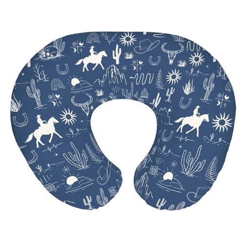 Western Cowboy Baby Nursing Pillow Covers for Boy Girl Wild West Cactus Mountain Snake Cattle Skull Sun Nursing Pillow Slipcovers for Breastfeeding Pillows Desert Adventure Soft Stretchy Cover
