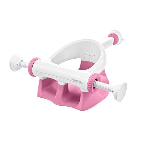 Ingenuity My Bath Seat for Sit-Up Baby Bathing, Sure & Secure Suction Cups, ASTM Safety Tested & Approved, Backrest for Assisted Sitting, Easy Setup & Storage, Pink