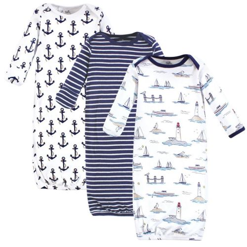 Touched by Nature Infant Boys Organic Cotton Gowns, Lighthouse Seagull, Preemie-Newborn