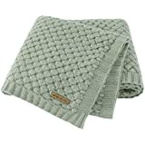 LAWKUL Cable Knit Baby Blanket, Green, 40x30 Inches