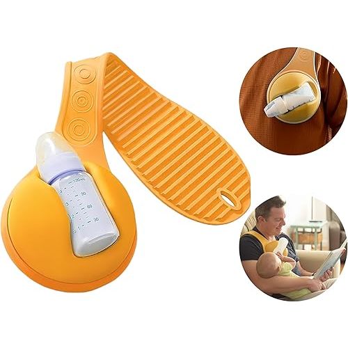 Baby Bottle Holder Hands Free: 2025 New Baby Bottle Holder for Dad Anti-Shedding and Anti-Slip, Suitable for Most Bottle Sizes, Soft Silicone (Yellow)