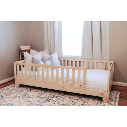 Luca Toddler Floor Bed | Montessori Bed with Rails – Custom Kids Furniture