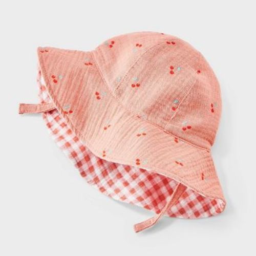 Baby Girls' Cherries Reversible Sunhat - Cloud Island™ 0-6M