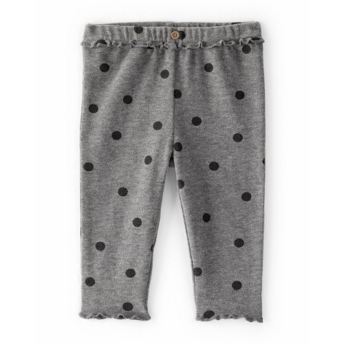 Baby Girl Flutter-Waist Polka Dot Pants - Grey | Carter's