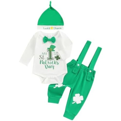 Newborn Baby Boy Clothes Long Sleeve Romper and Pants Hat Infant Boy Coming Home Outfit 3Pcs