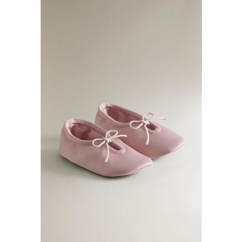 KIDS' SATEEN BALLET FLATS - Pink | ZARA