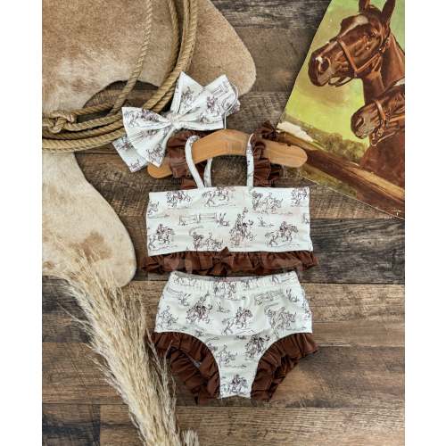 Rodeo Cowgirl Two Piece Ruffle Swimsuit (Minis) – theFRINGEDpineapple