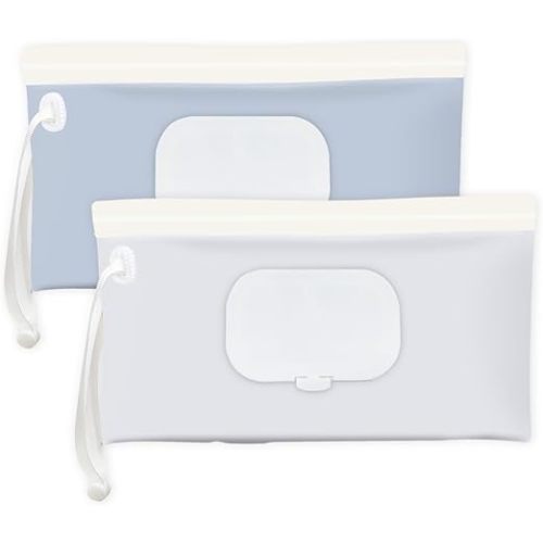 Baby wipes dispenser，portable baby wipes holder for outdoor, Refillable baby wipes container, on the go wet wipe pouch for travel, resuable wipes dispenser for hiking (green)