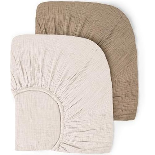 lulumoon Muslin Crib Sheets for Baby: 52x28 Fit for Standard Crib Mattress