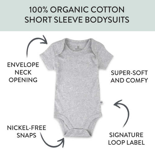 5-Pack Organic Cotton Short Sleeve Bodysuits | Honest Baby Clothing