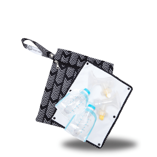 Pumparoo Wet Dry Bag with Staging Mat Black and White Waterproof and Functional – Sarah Wells Bags