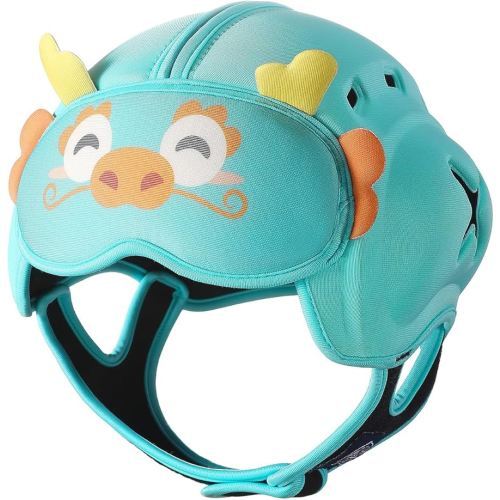 Baby Head Protector Baby Helmet for Crawling and Walking - No Bumps and Soft Safety Peak - Ultra Light and Adjustable Baby Head Protector Suitable for Babies 6-24 Months-Dragon
