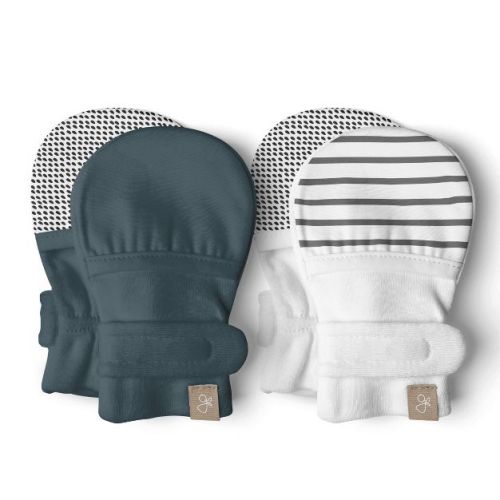 Goumi Stay On 3-Pack Mitts - Moss + Terrazzo + Sandstone 0-3M