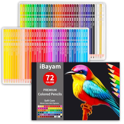 iBayam Stocking Stuffers, Art Supplies, 72 Colors Colored Pencils for Adults Coloring Books, Gifts Trendy Stuff, Art Supplies, Gifts, Arts and Crafts Kit