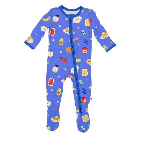 Larkspur Baby | Romper Pajamas | Zipper Footie in Breakfast Club