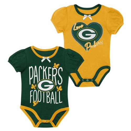 Green Bay Packers Outerstuff Newborn & Infant Star Power Two-Piece Bodysuit Set - Green/Gold