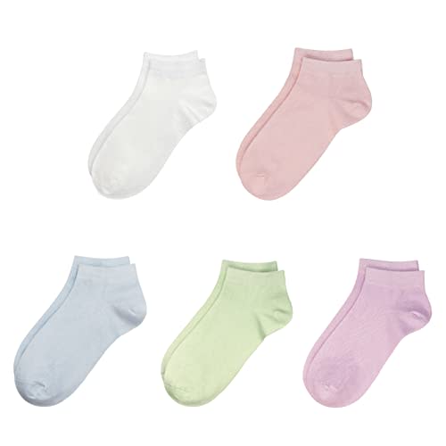 SERISIMPLE Viscose Bamboo School Socks Ankle Super Soft Kids Socks Stretch Cuffs Athletic Socks Odor Anti-odor 5 Pairs
