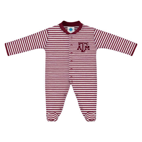Texas A&M Aggies Striped Footed Romper | College Baby