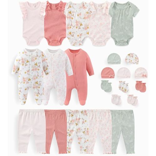 Unisex Baby Boy Girl Bodysuits And Pants Sets 23 pack Cotton New born Clothing Comfort Infant Birthday Outfit