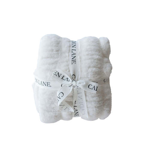Double-Ruched Faux Fur Blankets
