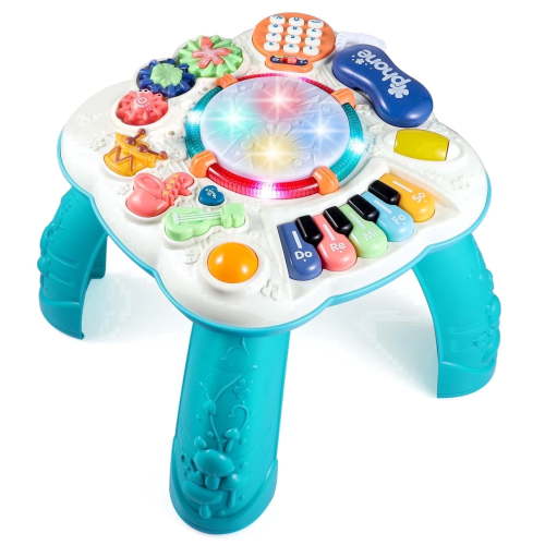 Toddler Musical Activity Table - Baby Sensory Learning Toy with Lights & Sounds, Detachable Legs for Sit & Stand Play, Educational Gift for Infants 6 Months+, Safe & Durable