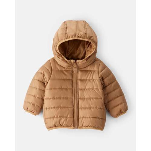 Baby Packable Hooded Puffer Jacket - Brown - Carter's | Carter's