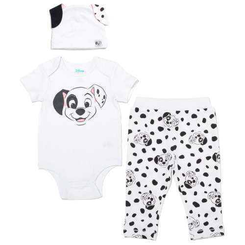 Disney Classics Patch Bodysuit, Pants and Hat 3 Piece Outfit Set Newborn to Infant