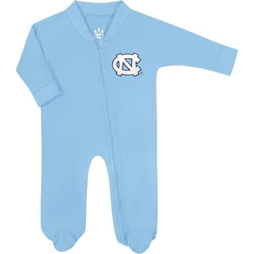 Little King NCAA Long Sleeve Full Zip Footed Romper-Sizes 0-3 Months 3-6 Months and 6-9 Months